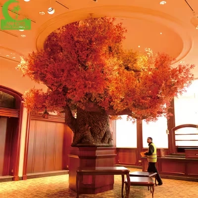 Igh Simulation Maple Tree Autumn Leaves Landscaping Tree Faux Maple Trees For Shopping Mall/Resort Decoration